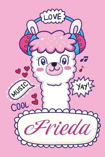 Frieda: Personalisiertes Notizbuch Lama Alpaka mit Vorname mit Punkteraster für Notizen und als Planer für Planungen