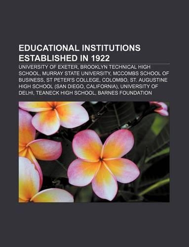 Educational Institutions Established in 1922