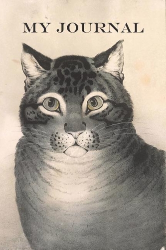 Vintage Art Cat Journal: Blank lined 200 page book with flexible matte cover (6"x9")