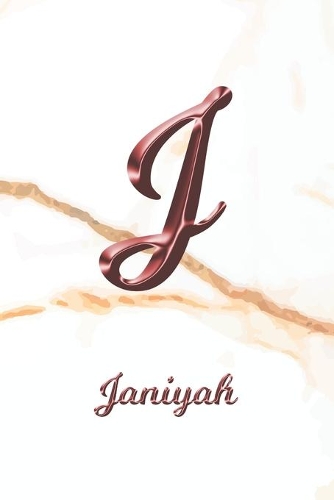 Janiyah: Journal Diary - Personalized First Name Personal Writing - Letter J White Marble Rose Gold Pink Effect Cover - Daily Diaries for Journalists & Write