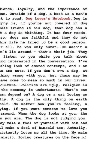 Dog Lover's Notebook: Puppy Dog Appreciation Quotes Notebook Gift for Women to Write