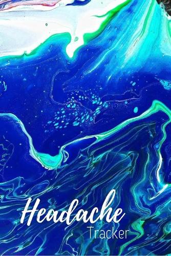Headache Tracker: the 90 day migraine and pain diary blue green watercolor- Beautifully designed pain management notebook to record migraines- Track weather, duration