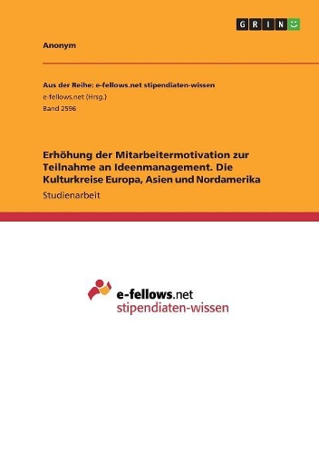 Erhöhung der Mitarbeitermotivation zur Teilnahme an Ideenmanagement. Die Kulturkreise Europa, Asien und Nordamerika