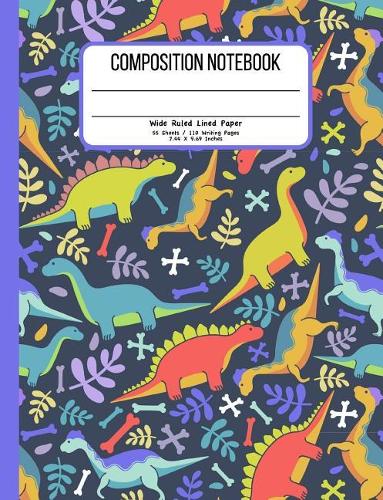 Composition Notebook Wide Ruled Lined Paper 55 Sheets / 110 Writing Pages 7.44 x 9.69 Inches