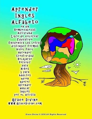 Aprender Inglés Alfabeto en un Rompecabezas Actividad Libro de colorear Educativo Encuentra las letras distinguir formas nivel fácil Aprender Creatividad Relajarse Percibir para Niños y para adultos quien querer aprender hablar Inglés por el artist