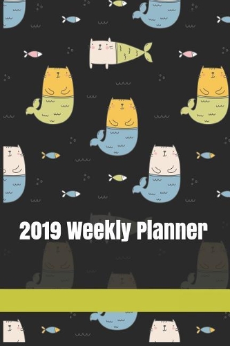 2019 Weekly Planner: Mercat Blue Yellow ( 2-Weeks Spread/7-Days Page )