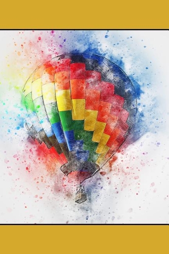 Colorful Balloon - Lined Notebook with Mustard Border on Cover: Medium Ruled, Soft Cover, 6 X 9 Journal, 190 Pages