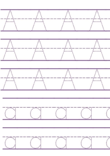 Übungsbuch zum Nachzeichnen von ABC-Buchstaben für Kinder