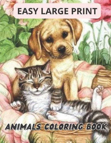 Easy Large Print Animal Coloring Book