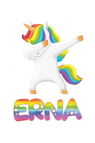 Erna: Erna Journal Notebook Dabbing Unicorn Rainbow
