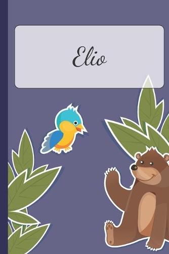 Elio: Personalized Notebooks - Sketchbook for Kids with Name Tag - Drawing for Beginners with 110 Dot Grid Pages - 6x9 / A5 size Name Notebook - Perfect a