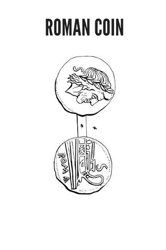 Roman Coin: small lined Notebook / Travel Journal to write in (6'' x 9'')