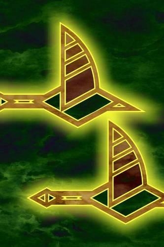 Cool Artistic Birds in Flight on Green