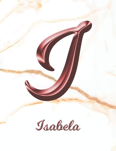 Isabela: 1 Year Weekly Planner with Note Pages (12 Months) - White Marble Rose Gold Pink Effect Letter I - 2020 - 2021 - Week Planning - Monthly Appointment 