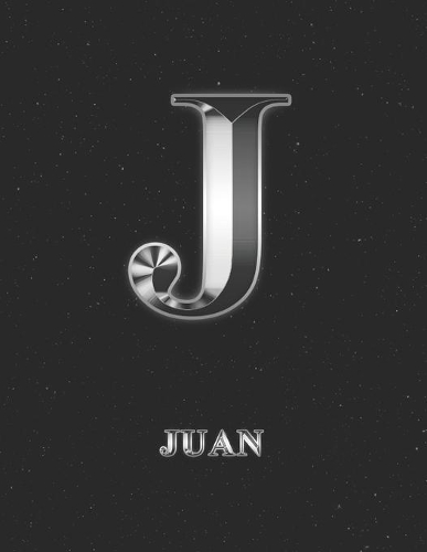 Juan: 2 Year Weekly Planner with Note Pages (24 Months) - Silver Effect Personalized Custom Letter J Initial First Name - 2020 - 2021 - Week Planning - Mo