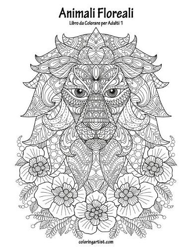 Animali Floreali Libro da Colorare per Adulti 1