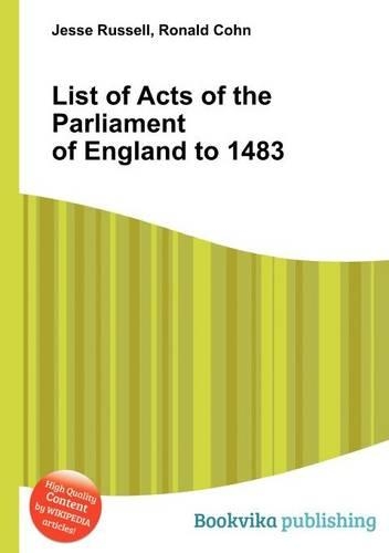List of Acts of the Parliament of England to 1483