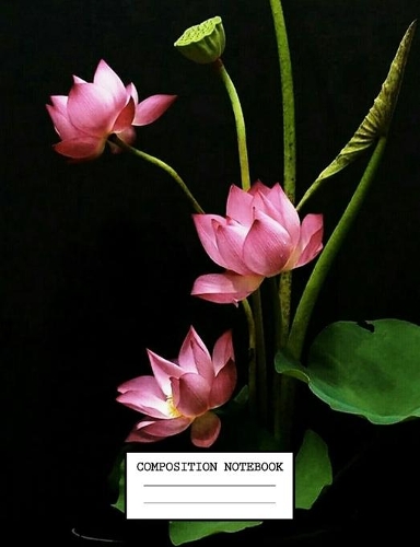 Notebook: Floral Flowers College Ruled Notebook Lined School Journal 110 Pages 7.44" x 9.69" for Children Kids Girls Teens Women