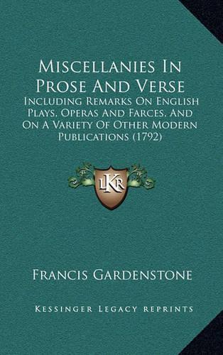 Miscellanies in Prose and Verse