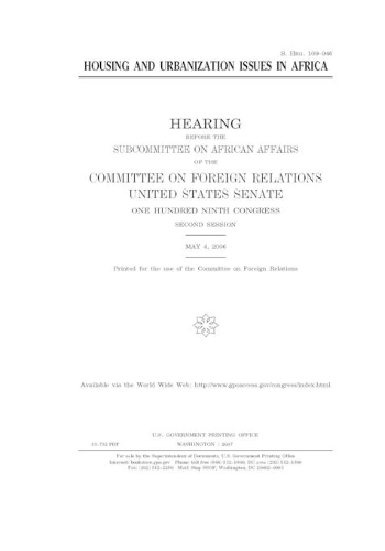 Housing and urbanization issues in Africa