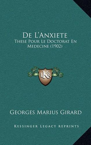 De L'Anxiete