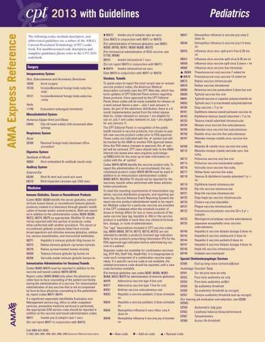 CPT Express Reference Coding Cards: Pediatrics