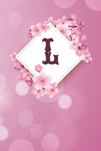 L: Cheery blossom Floral Monogram L Notebook for Man, Women and Girls, size 6 x 9" 120 pages