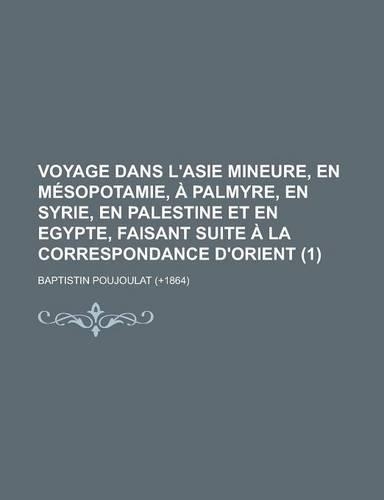 Voyage Dans L'Asie Mineure, En Mesopotamie, a Palmyre, En Syrie, En Palestine Et En Egypte, Faisant Suite a la Correspondance D'Orient (1)