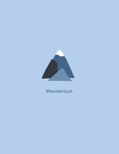 Wanderlust: Cool Blue Volcano Mountain Notebook 150 College-Ruled Lined Pages 8.5 X 11