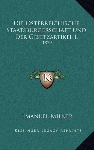 Die Osterreichische Staatsburgerschaft Und Der Gesetzartikel L