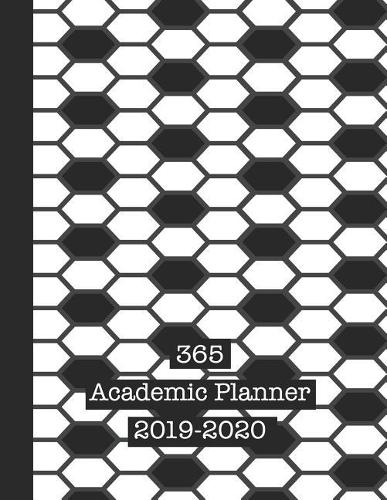 365 Academic Planner 2019-2020: Large Page Per Week View School or College Planner Diary for All Your Organisational Needs - Black and White Football Style Print