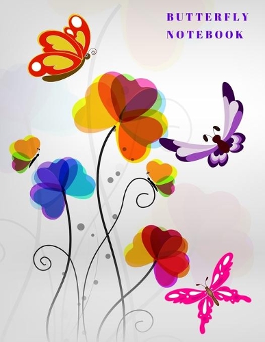 Butterfly Notebook: Primary Composition Paperback Book Pattern For Writing, 100 Story Pages Large 8.5 x 11"