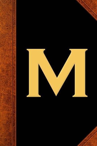 Monogram M Personalized Journal Custom Monogram Gift Idea Letter M Vintage Style