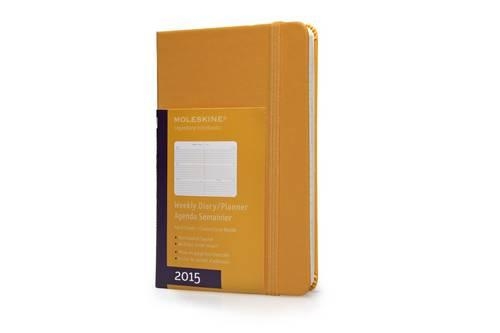 2015 Moleskine Orange Yellow Pocket Diary Weekly Horizontal Hard