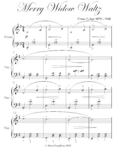 Merry Widow Waltz Elementary Piano Sheet Music