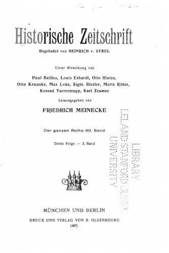 Historische Zeitschrift: (German)
