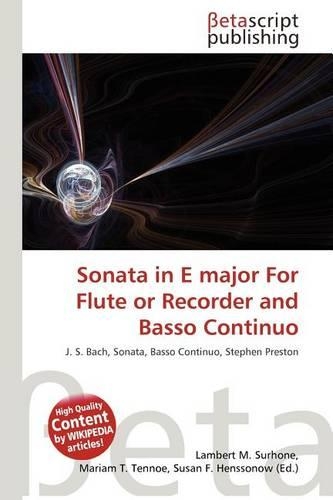 Sonata in E Major for Flute or Recorder and Basso Continuo