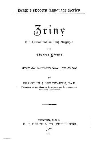 Zriny, ein trauerspiel in funf aufzugen