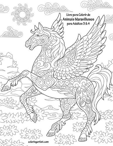 Livro para Colorir de Animais Maravilhosos para Adultos 3 & 4
