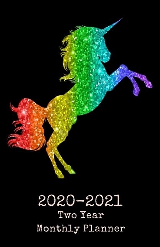2020-2021 Two Year Monthly Planner: Rainbow Unicorn Small Pocket 5.06 x 7.81