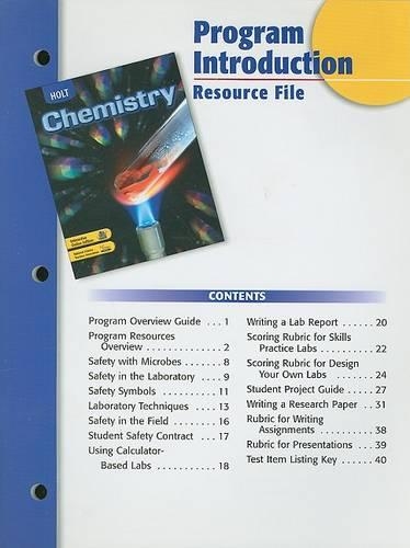 Holt Chemistry Program Introduction Resource File