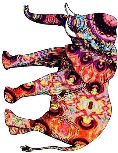 Jumbo Oversized Cool Colorful Abstract Elephant College Ruled: Blank 150 Page Lined Journal for Your Thoughts, Ideas, and Inspiration(English)