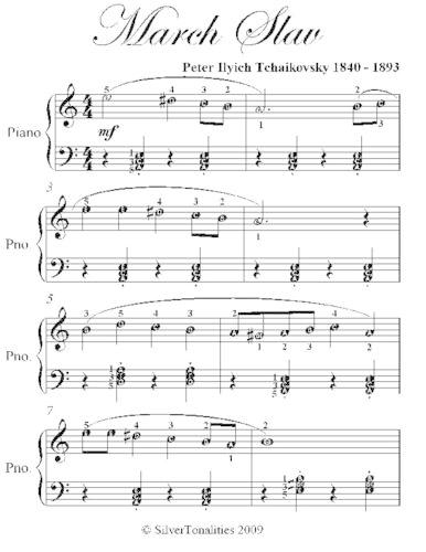 March Slav Easiest Piano Sheet Music