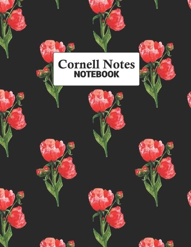 Cornell Notes Notebook: Study More Efficiently With This Note-Taking Method For College and University Students: Red Rose Floral