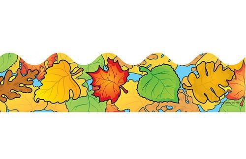 Colored Leaves Scalloped Bulletin Board Borders