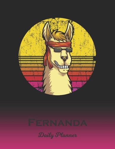 Fernanda: Llama Daily Planner - Custom Letter F First Name Personal 1 Year (2020 - 2021) Planning Agenda - January 20 - December 20 - Writing Notebook - Dateb