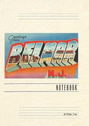 Vintage Lined Notebook Greetings from Belmar, New Jersey