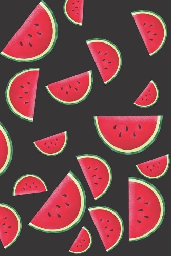 Watermelon: : Summer Design Notebook in beautiful black soft matte cover with Watermelon design - 120 pages blank lined paper