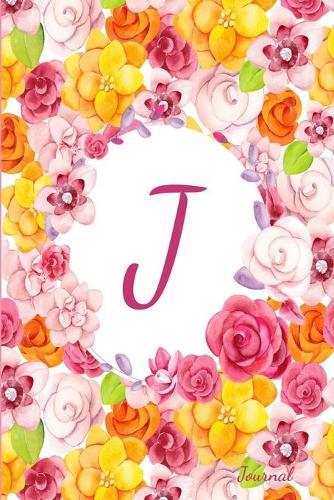 J Journal: Beautiful Flower Bouquet, Monogram Initial Letter J Lined Diary Notebook