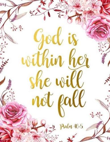 God is within her She will not fall: A Christian Coloring Book Inspirational Bible Verse Quotes to Doodle and Color Motivational Activity Books Adults